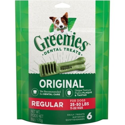 Greenies Regular Dental Dog Treats - 6 count