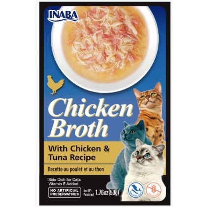 Inaba Chicken Broth with Chicken and Tuna Recipe Side Dish for Cats