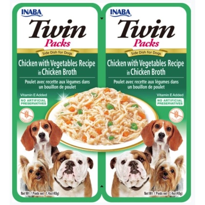 Inaba Twin Packs Tuna and Chicken with Vegetables Recipe in Chicken Broth Side Dish for Dogs