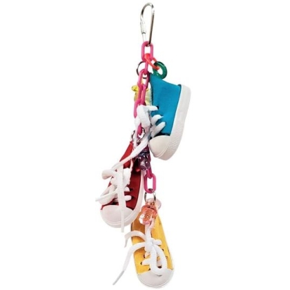 AE Cage Company Happy Beaks Sneakers on a Line Bird Toy