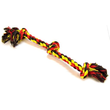 Flossy Chews Colored 3 Knot Tug Rope