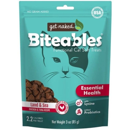 Get Naked Essential Health Biteables Soft Cat Treats Land and Sea Flavor