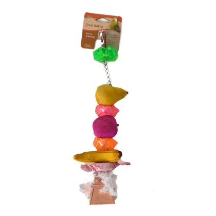 Penn Plax Bird Life Fruit-Kabob Wood Treat Toy for Parrots