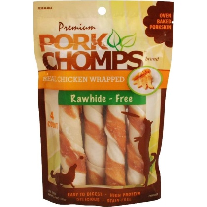 Pork Chomps Premium Real Chicken Wrapped Twists - Large