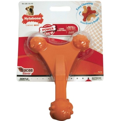 Nylabone Dura Chew Axis Bone Chew Toy - Bacon Flavor