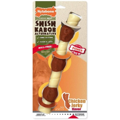 Nylabone Power Chew Shish Kabob Mess Free Nylon Chew Toy Chicken Jerky Flavor Souper
