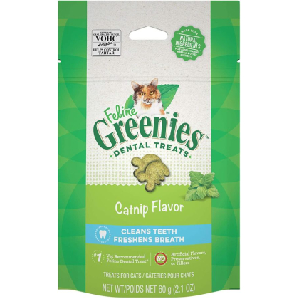 Greenies Feline Natural Dental Treats Catnip Flavor - 2.1 oz