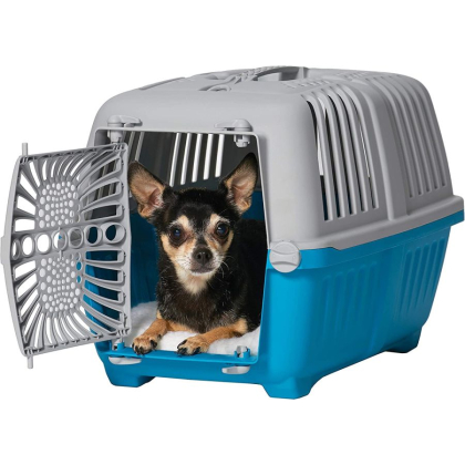 MidWest Spree Plastic Door Travel Carrier Blue Pet Kennel