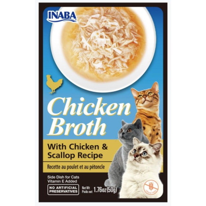 Inaba Chicken Broth with Chicken and Scallop Recipe Side Dish for Cats
