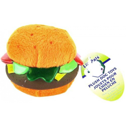 Li\'l Pals Plush Hamburger Dog Toy