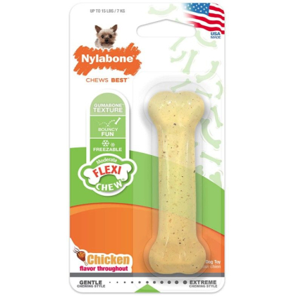 Nylabone Flexi Chew Dog Bone - Chicken Flavor